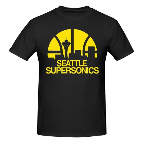 Seattle Sonics T-Shirt Adult Men Sports Team Funny Cotton Personality Short Sleeve T Shirt
