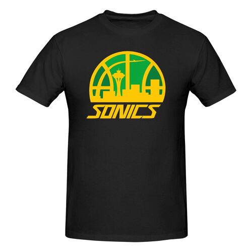 Seattle Sonics T-Shirt Adult Men Sports Team Funny Cotton Personality Short Sleeve T Shirt