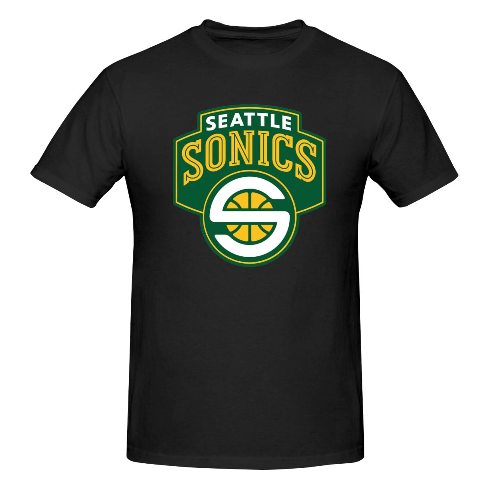 Seattle Sonics T-Shirt Adult Men Sports Team Funny Cotton Personality Short Sleeve T Shirt