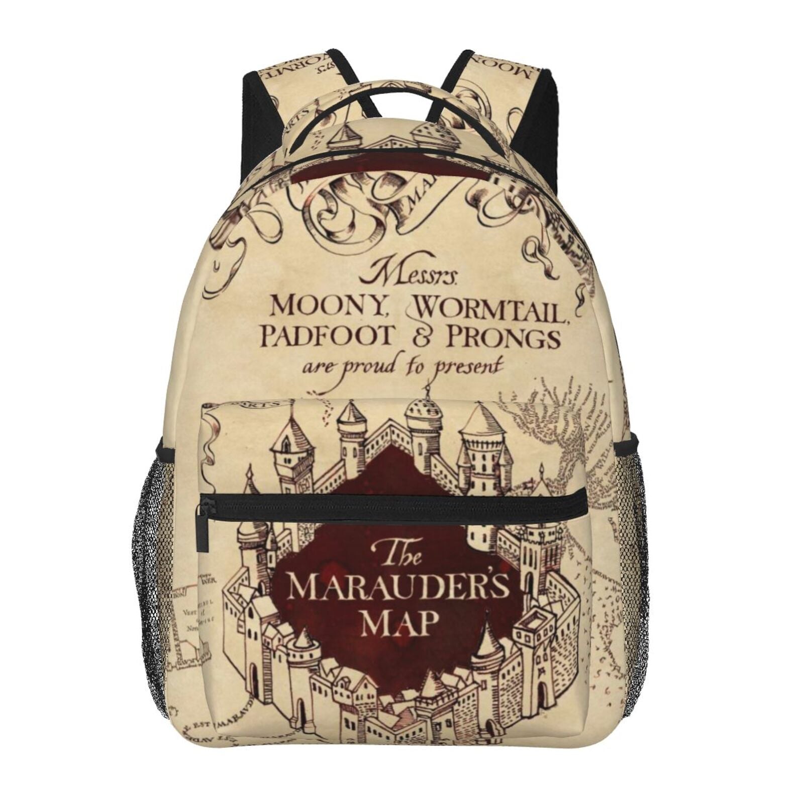 Marauder's Map Backpack Personalized Fashion Casual School Laptop Bag Travel Camping Bookbags