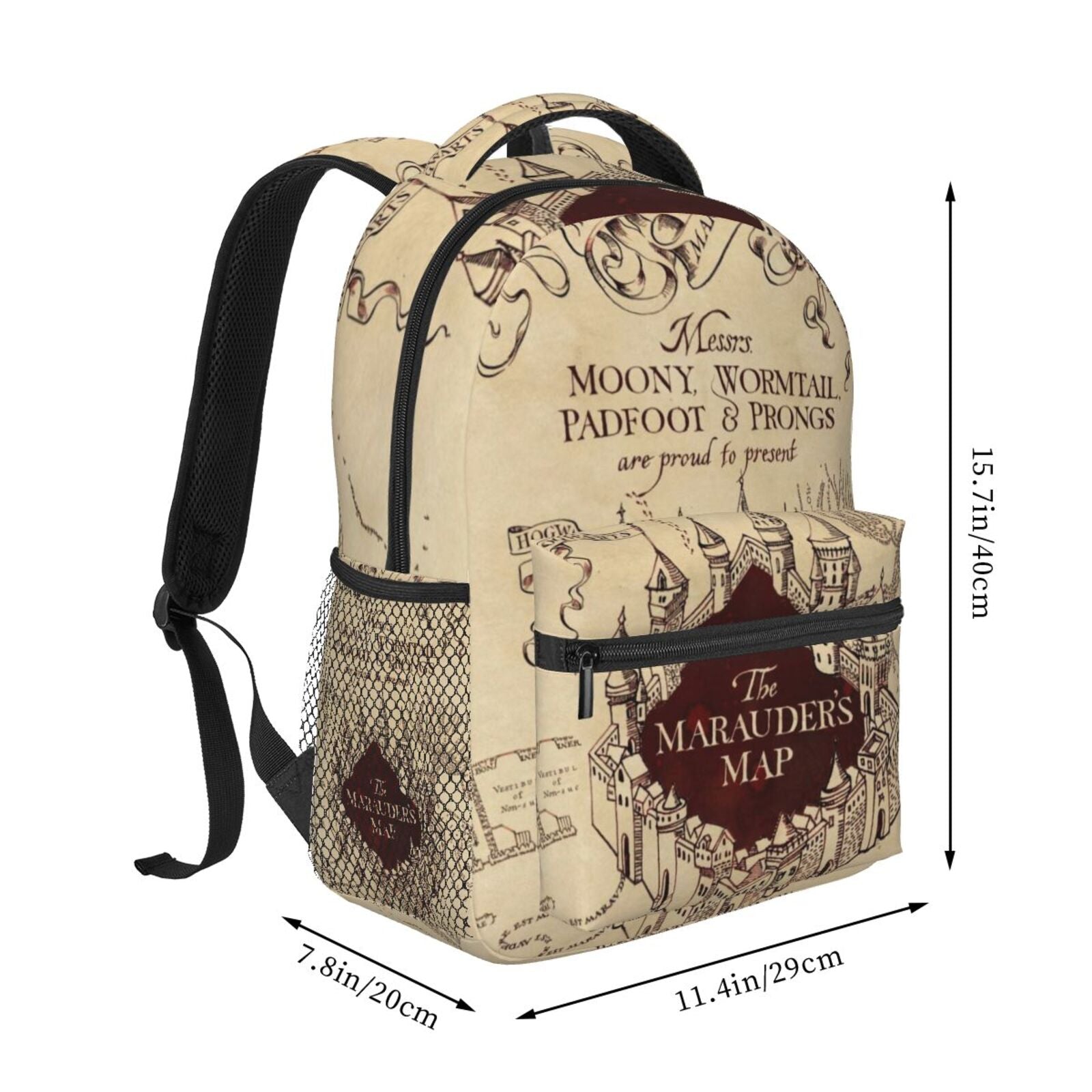 Marauder's Map Backpack Personalized Fashion Casual School Laptop Bag Travel Camping Bookbags