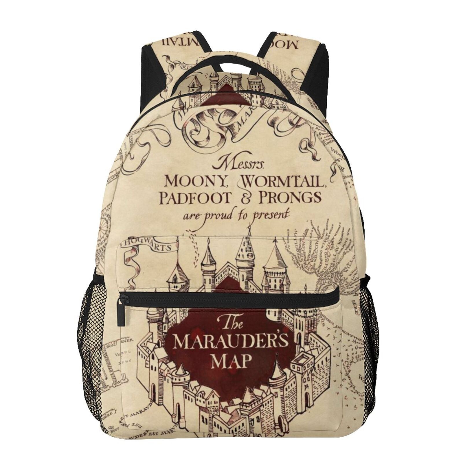 Marauder's Map Backpack Personalized Fashion Casual School Laptop Bag Travel Camping Bookbags