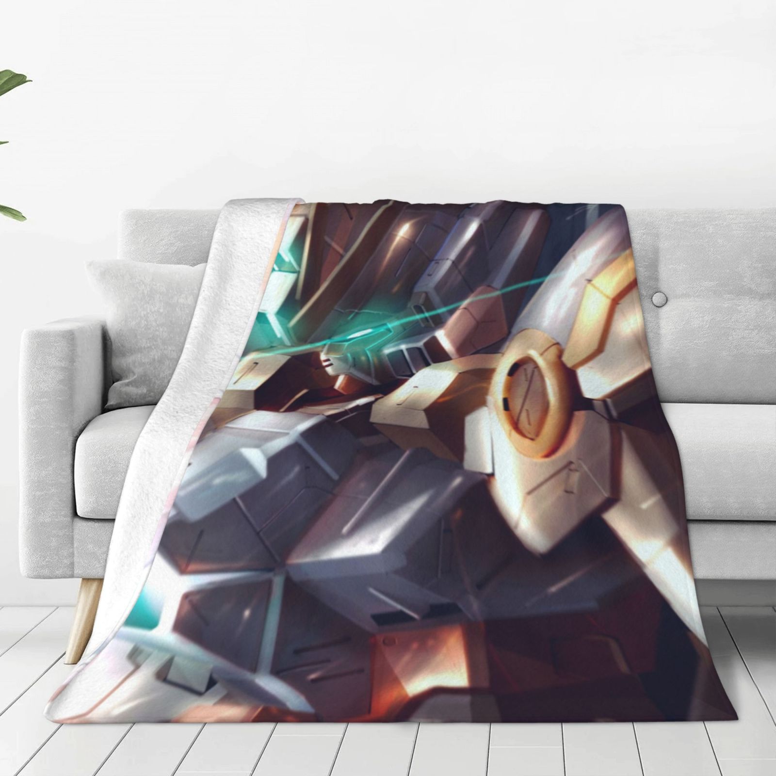 Gundam Blanket Anime Ultra Soft Fleece Blanket Stylish Printed Casual Trend Warm Lightweight Blanket