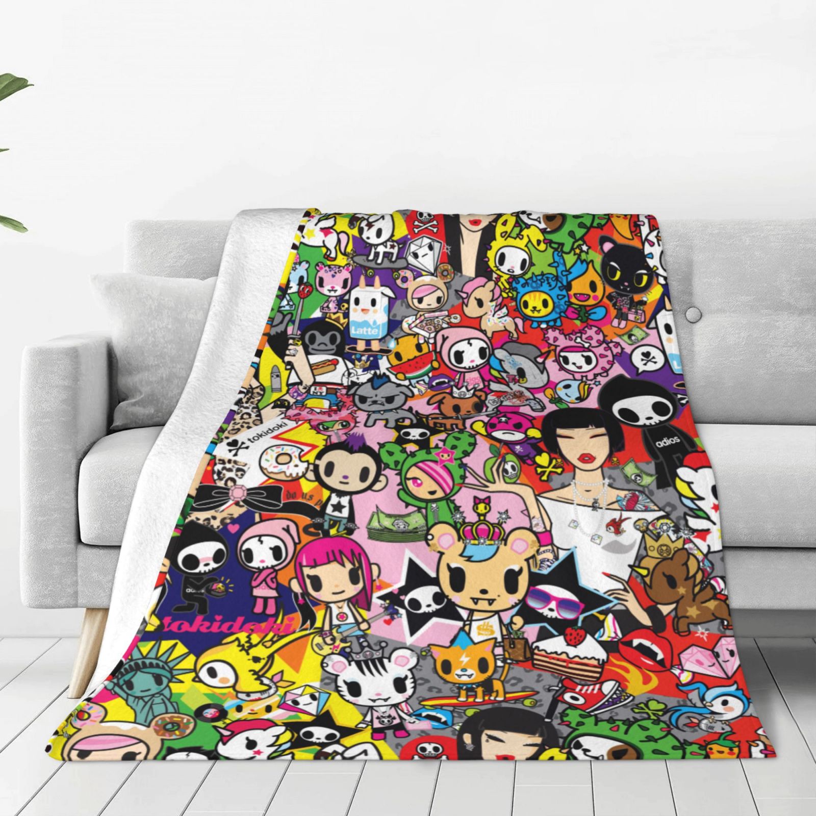 Tokidoki Blanket Anime Ultra Soft Fleece Blanket Stylish Printed Casual Trend Warm Lightweight Blanket