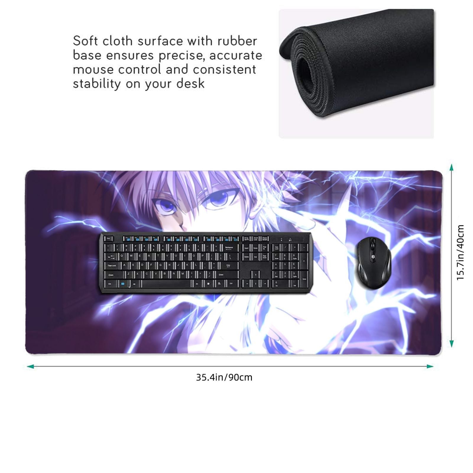 Hunter X Hunter Mouse Pad 16x35.5inch Printed Personalized Fashion Large Gaming Mousepad Non Slip Mouse Mat