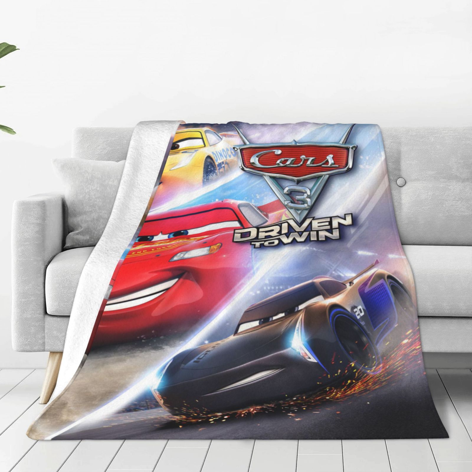 Cartoon Car Blanket Anime Ultra Soft Fleece Blanket Stylish Printed Casual Trend Warm Lightweight Blanket