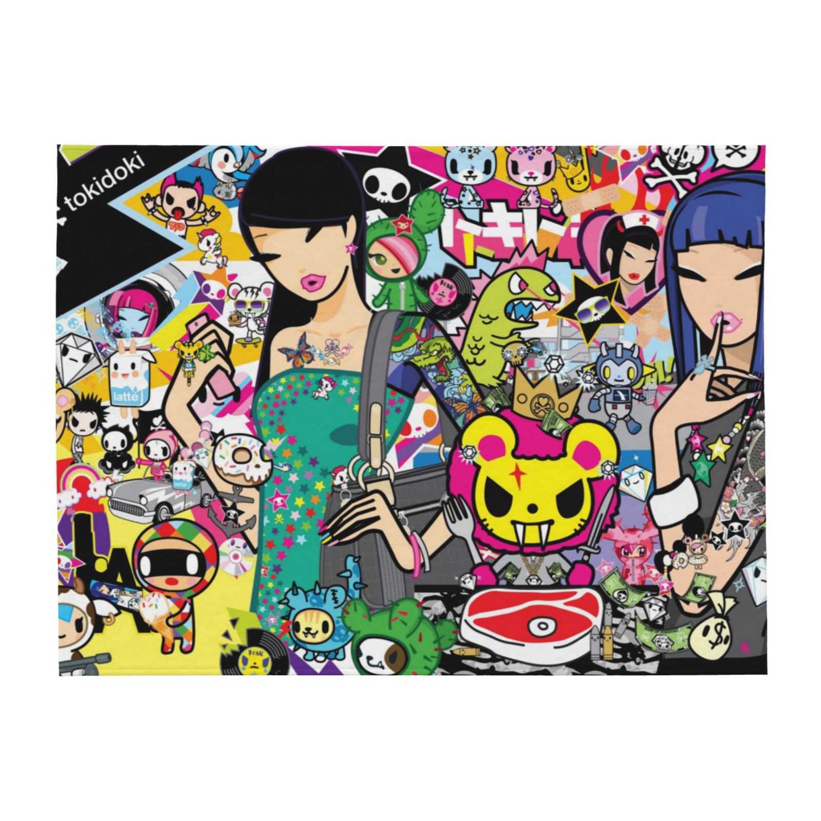 Tokidoki Blanket Ultra Soft Fleece Blanket Stylish Printed Casual Trend Warm Lightweight Blanket