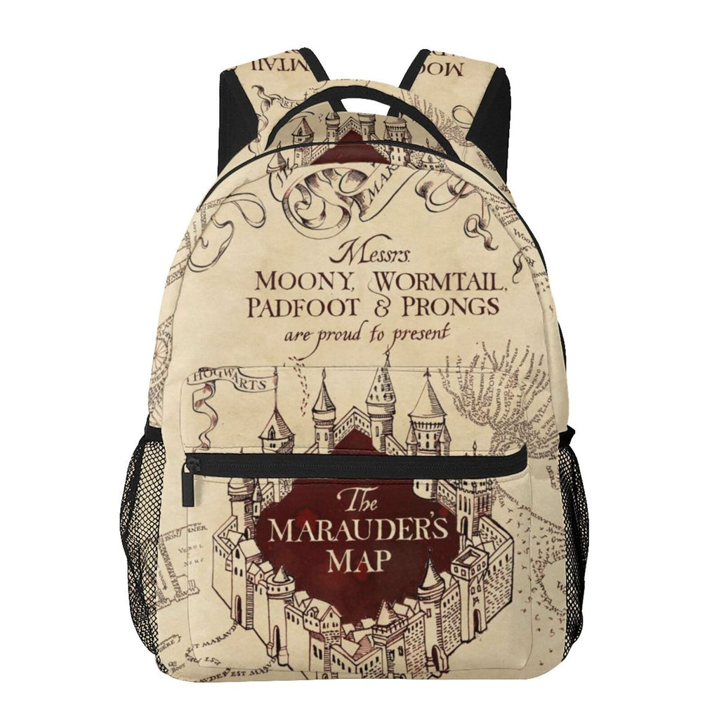 Marauder's Map Backpack Personalized Fashion Casual School Laptop Bag Travel Camping Bookbags