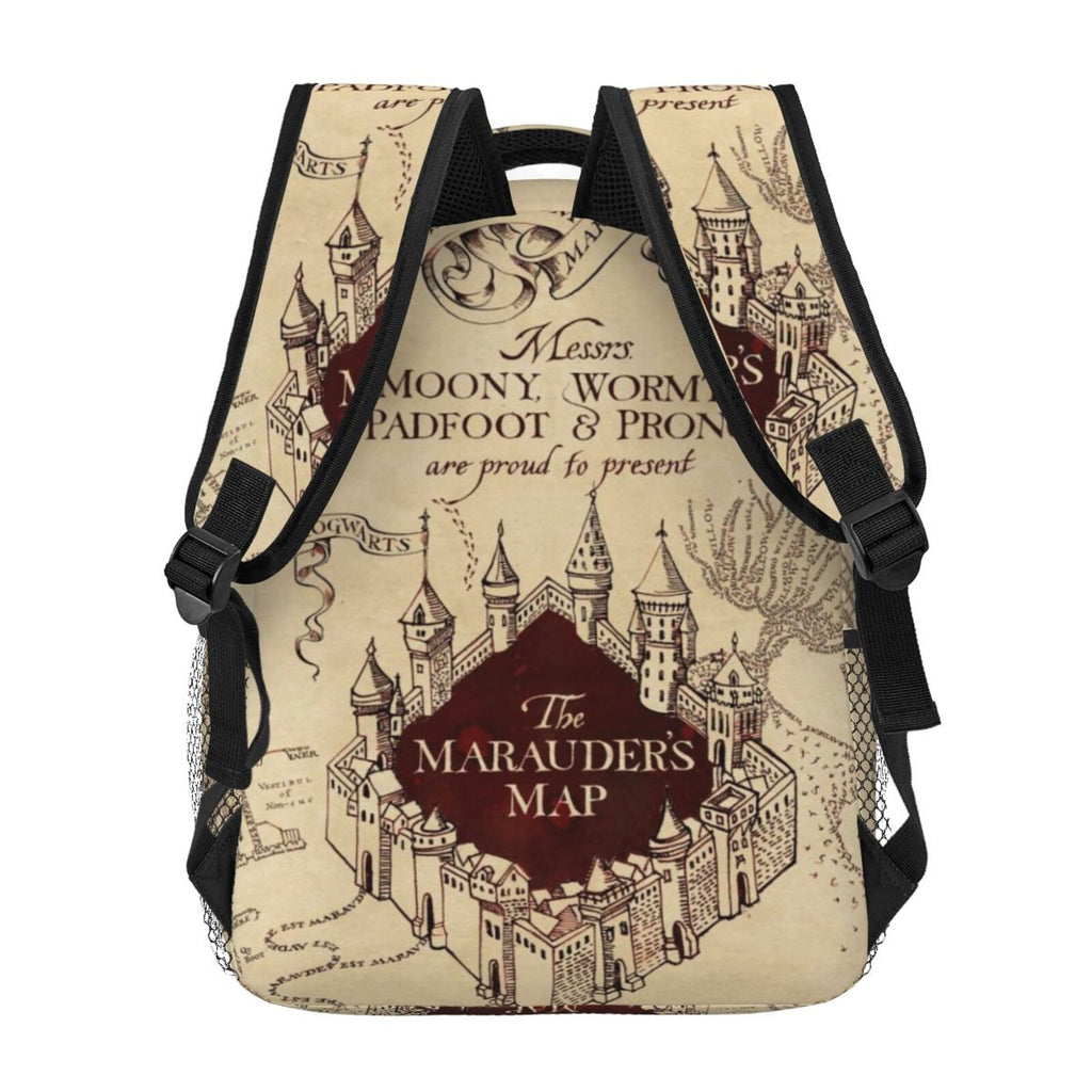 Marauder's Map Backpack Personalized Fashion Casual School Laptop Bag Travel Camping Bookbags