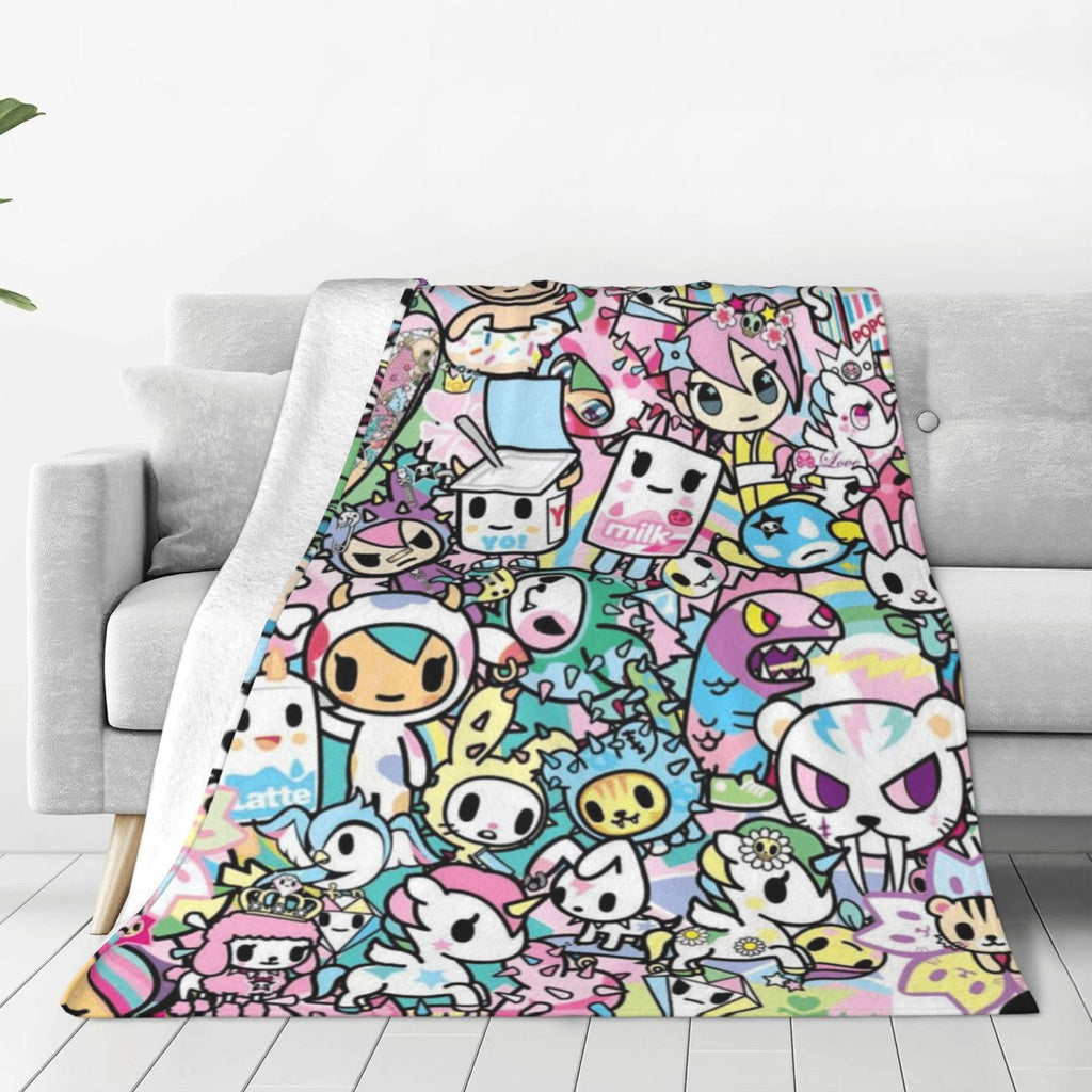 Tokidoki Blanket Ultra Soft Fleece Blanket Stylish Printed Casual Trend Warm Lightweight Blanket