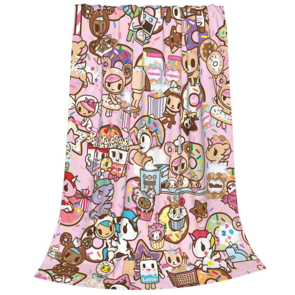Tokidoki Blanket Ultra Soft Fleece Blanket Stylish Printed Casual Trend Warm Lightweight Blanket